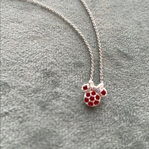 Disney Silver and Red Minnie Mouse Necklace